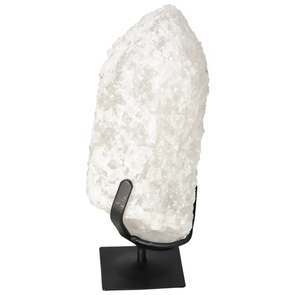 Exquisite Quartz Crystal Bubble on display stand - embodies spiritual harmony and luxury by Sylvia Crystals.