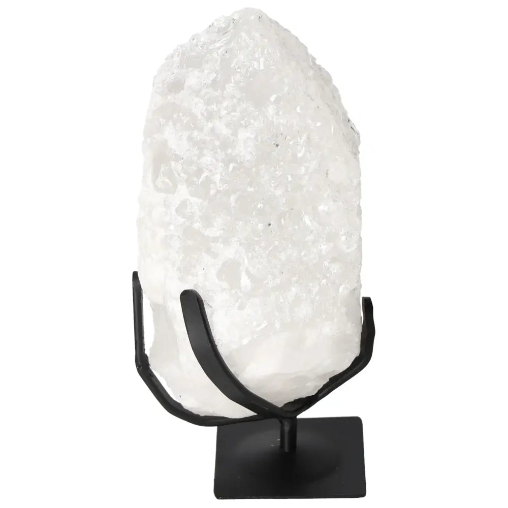 Quartz Crystal Bubble in a stand, highlighting its enchanting hues and spiritual resonance, offered by Sylvia Crystals for transformative energy.