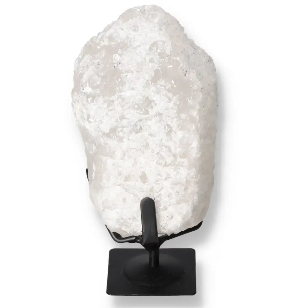 Quartz Crystal Bubble on stand, enhancing spiritual depth and chakra resonance, exclusive by Sylvia Crystals.