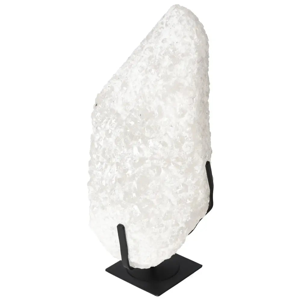 Quartz Crystal Bubble on stand, exuding luxury and spirituality with chakra-aligning hues from Sylvia Crystals