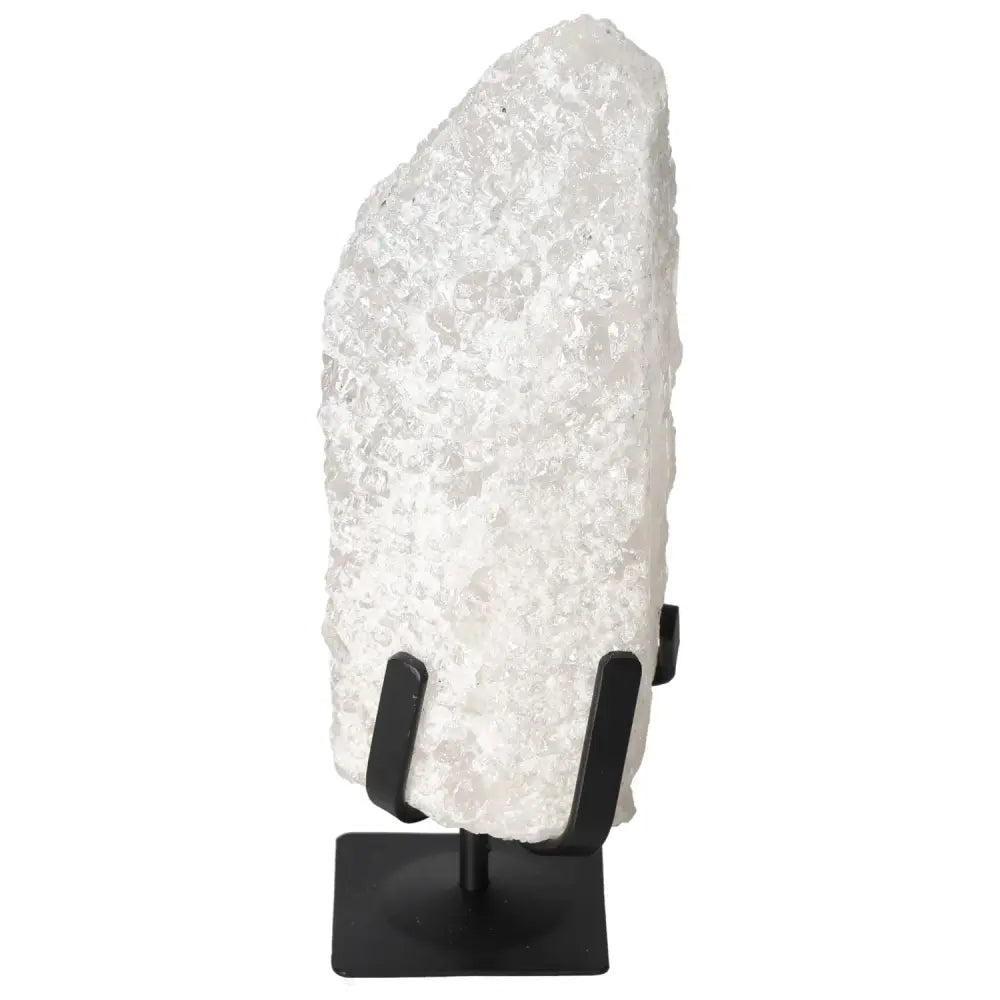 Quartz Crystal Bubble on display stand, offering elegance and spiritual harmony, by Sylvia Crystals.