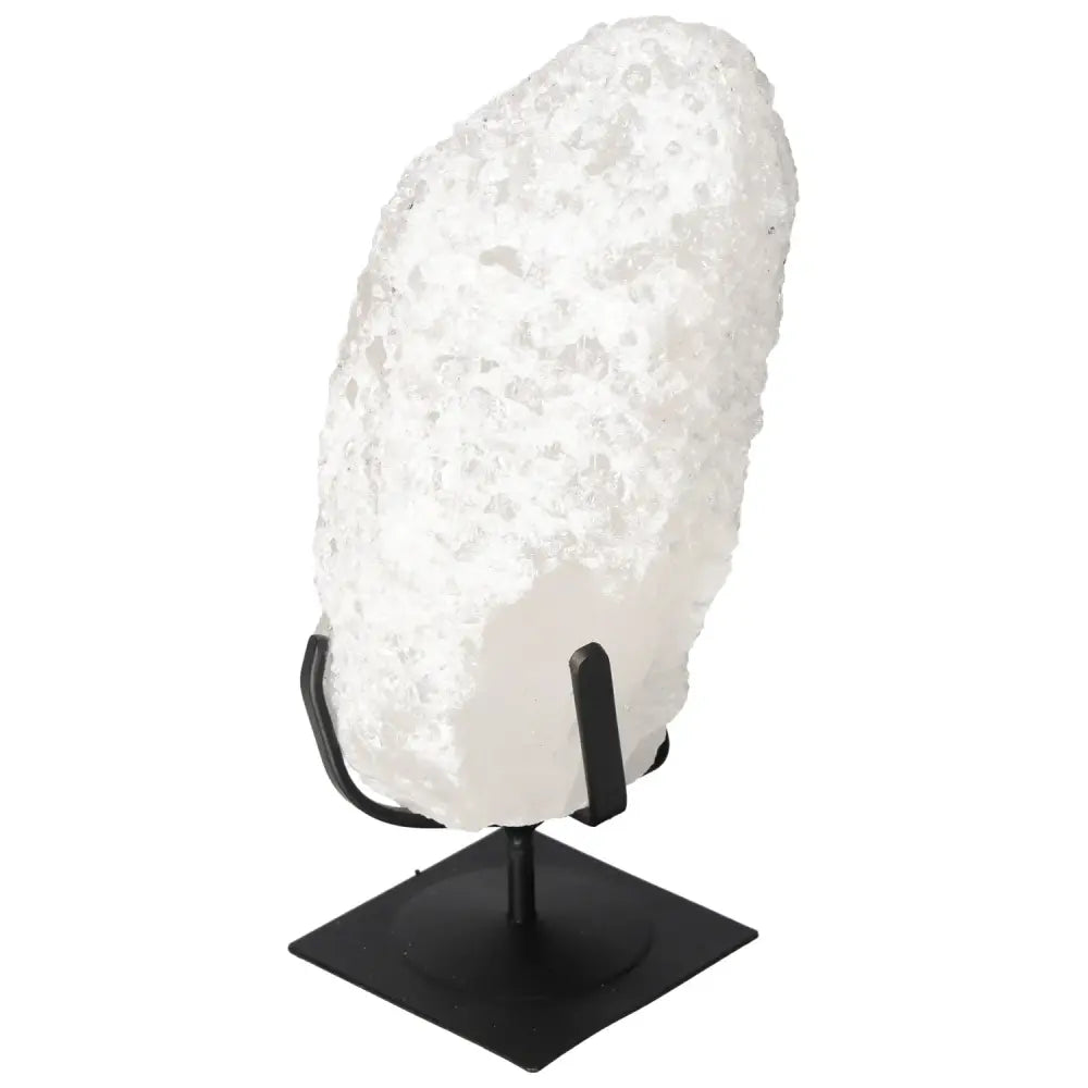 Quartz Crystal Bubble from Sylvia Crystals, a premium handpicked spiritual enhancement tool displayed on a stand