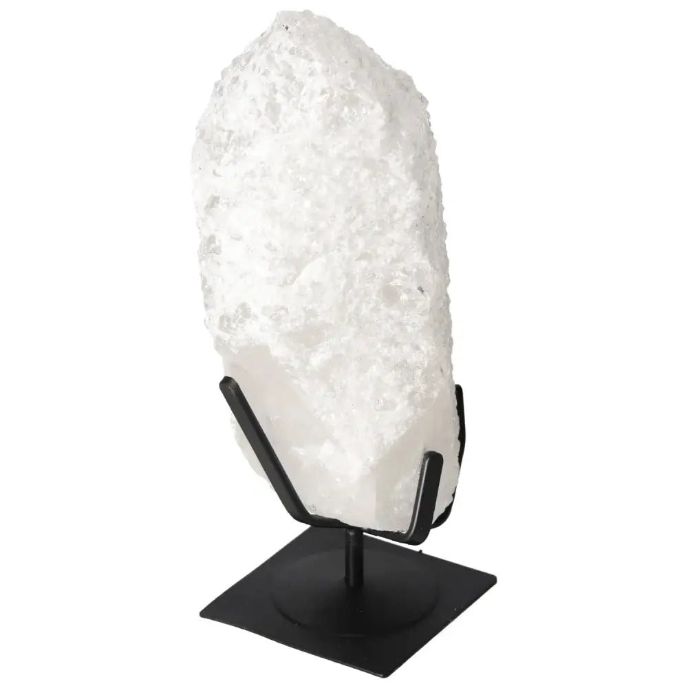 Quartz Crystal Bubble on a black stand, offering stunning visual appeal and spiritual enhancement from Sylvia Crystals.