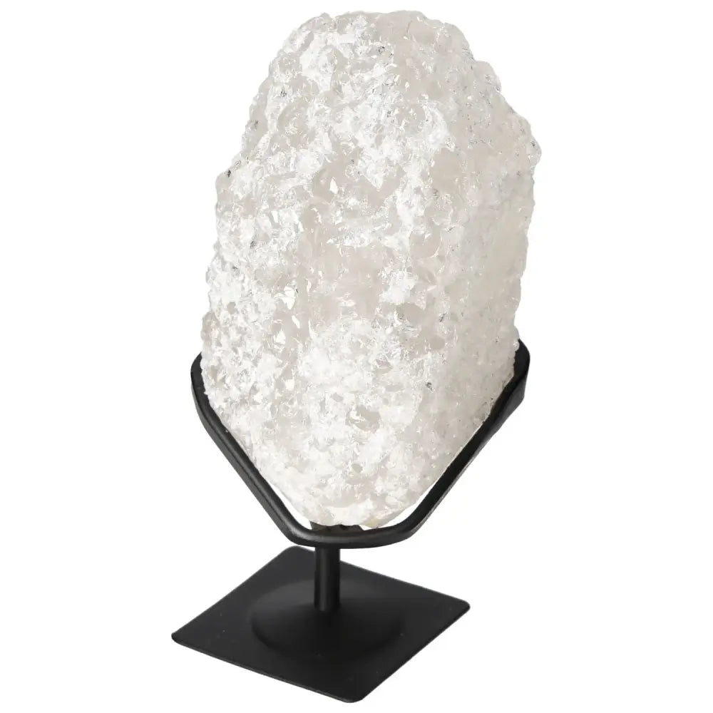 Quartz Crystal Bubble on a stand, showcasing radiant clarity and energy for chakra alignment.