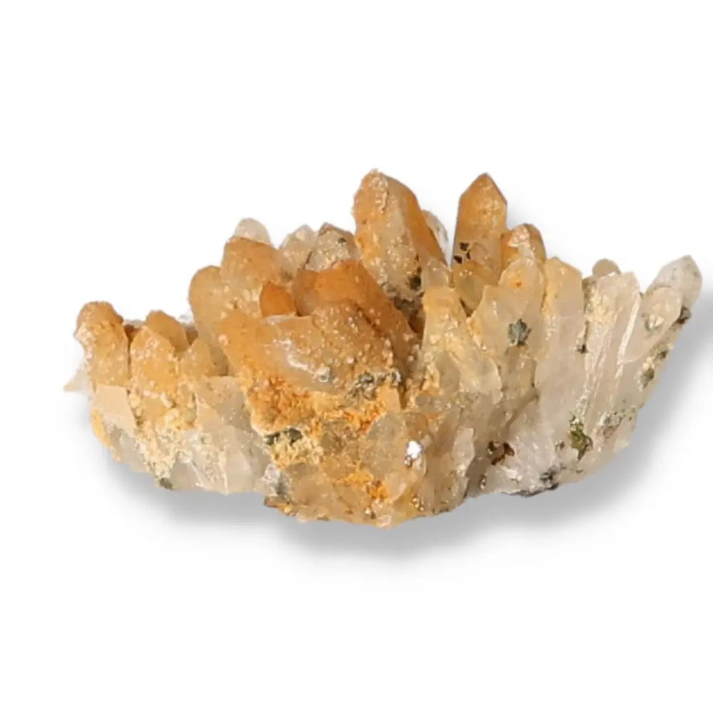 Quartz crystal infused with iron oxide, showcasing vibrant hues for spiritual energy and aesthetic appeal.