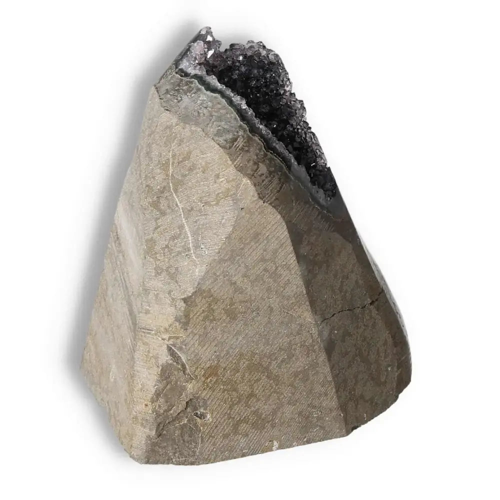 Quartz Cut Base Geode by Sylvia Crystals, premium handpicked geode with captivating patterns and rich hues for peace and tranquility.