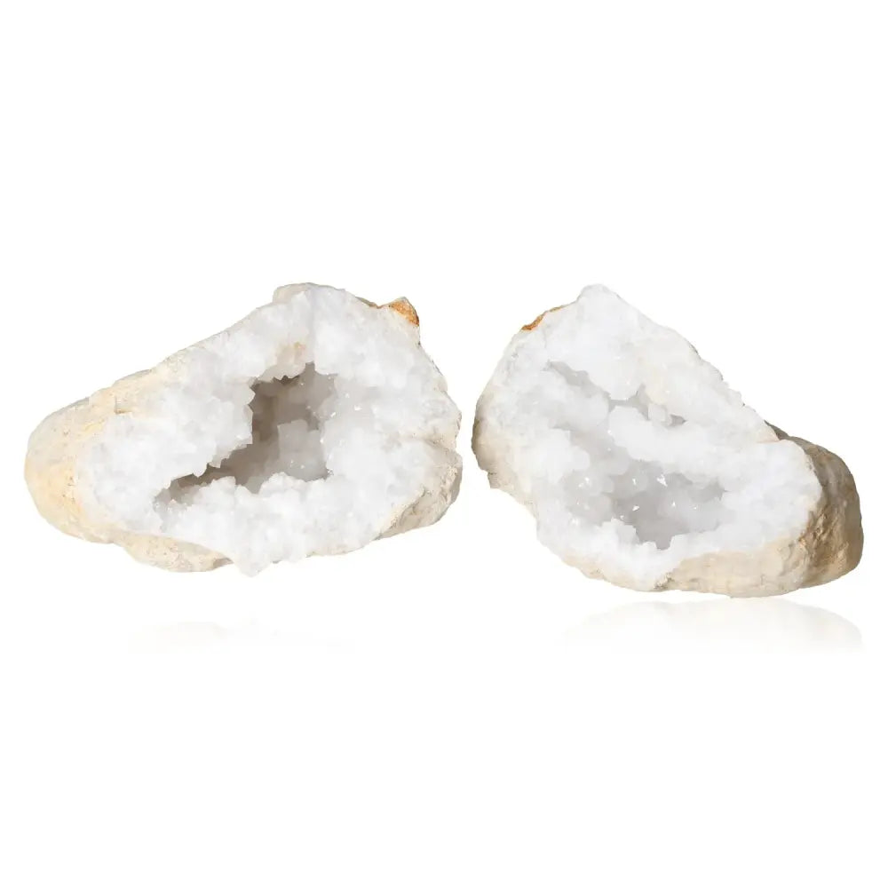 Quartz Geode 3-5kg showcasing its sparkling interior and unique formations, enhancing spiritual and visual appeal.