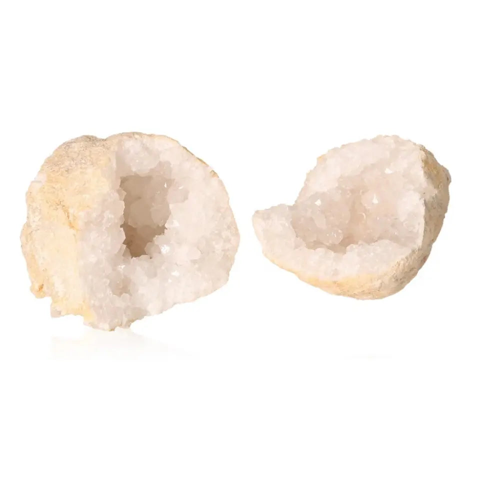 Quartz Geode (400-600g) with sparkling white crystals, showcasing its natural and mystical allure, perfect for energy purification.