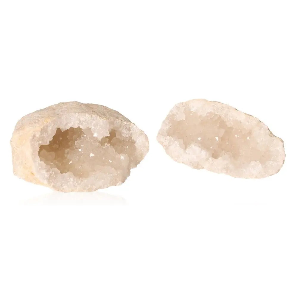 Quartz Geode displaying a sparkling interior, weighing 400-600g, perfect for adding mystical charm and elegance to any space.