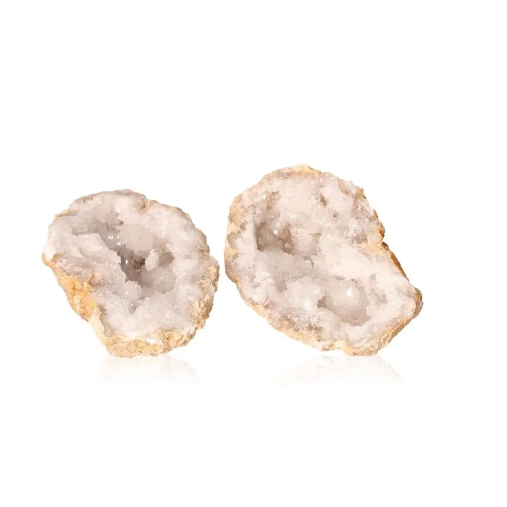 Open Quartz Geode with sparkling cloudy white crystals, weight 700-900g, showcasing rugged earthly exterior and natural beauty.