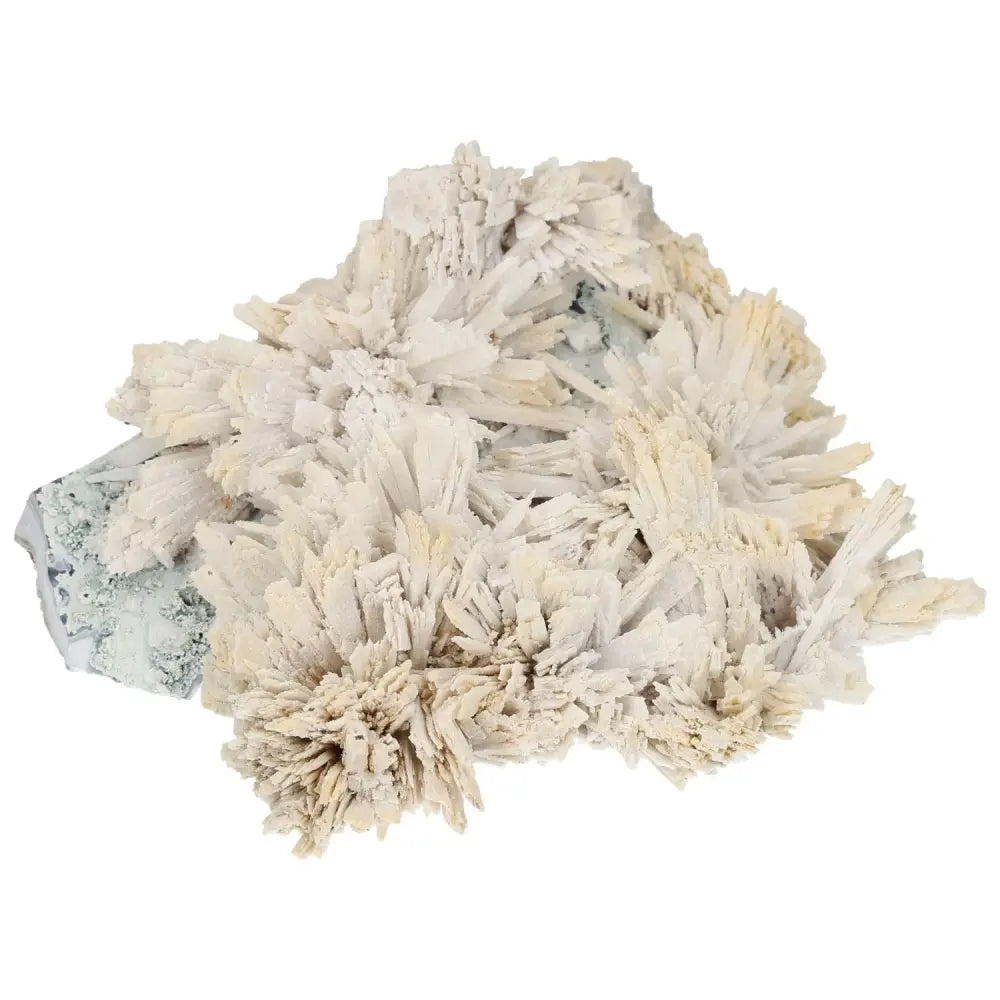 Quartz pseudomorph after zeolite mineral from Sylvia Crystals, showcasing rare transformation with stunning white crystalline structure.