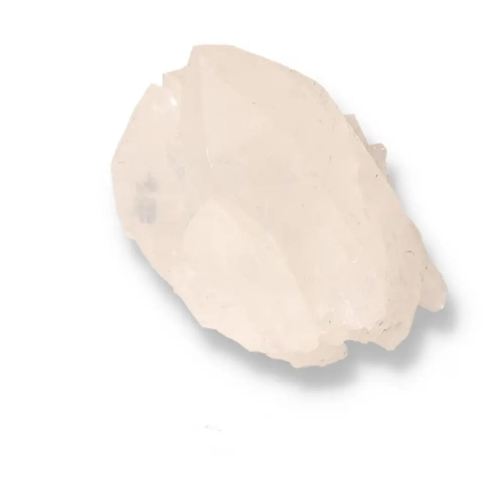 White quartz stone with natural crystal formations, ideal for chakra alignment and energy flow.