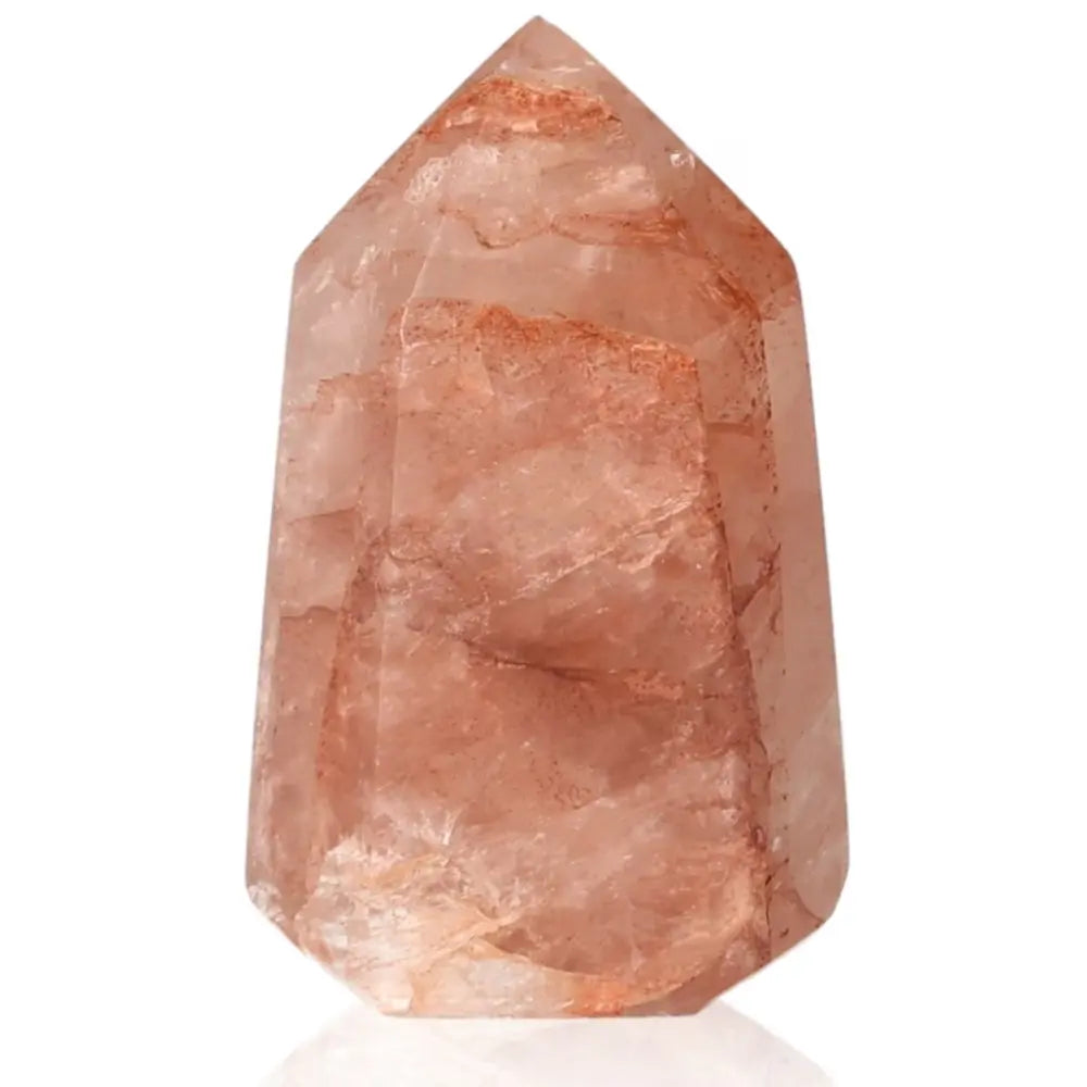 Red Calcite Tower crystal with unique properties, ideal for chakra alignment and spiritual enhancement, quartz variety.