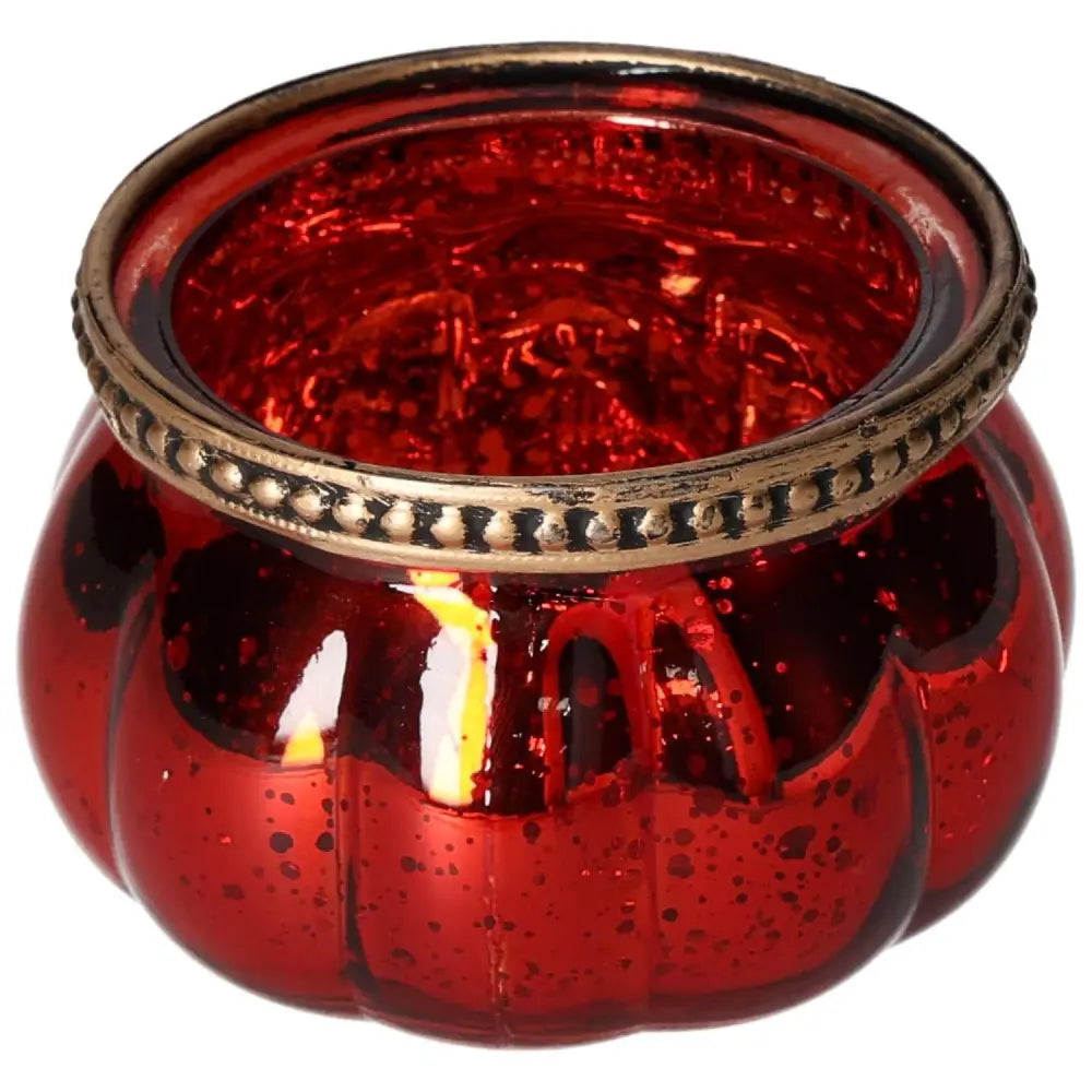 Elegant red glass lantern by Sylvia Crystals with intricate design, embodying timeless elegance and harmony. Decorative home accent.