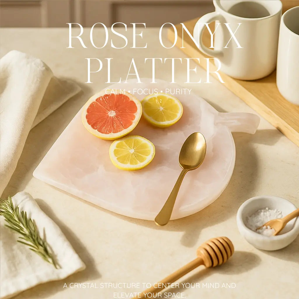 Rose Onyx Platter Sylvia Crystals Sp. z o.o.