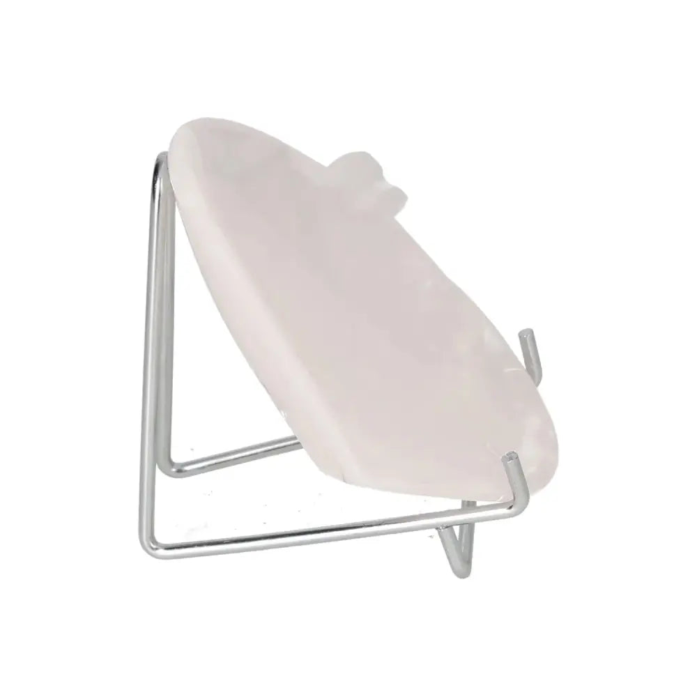 Rose Onyx Platter on a silver stand, showcasing elegant rose hues and unique veining for a sophisticated tablescape.