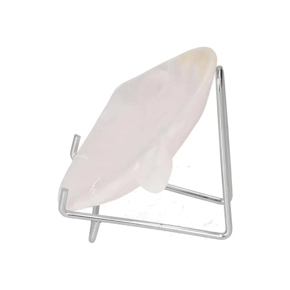 Rose Onyx Platter on display stand showcasing its unique veining and pink hues, elegant kitchen decor.