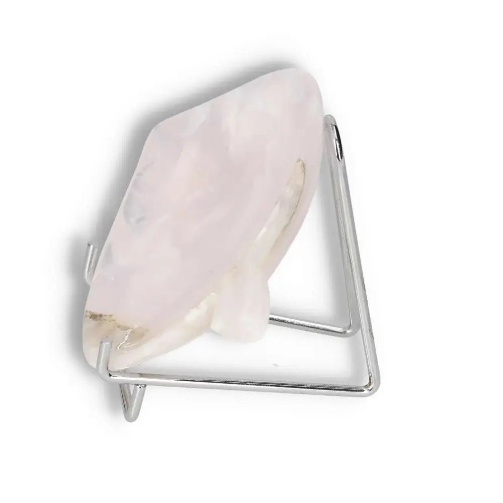 Rose Onyx Platter on display stand, showcasing unique color variations and polished surface, ideal for elegant serving or decor