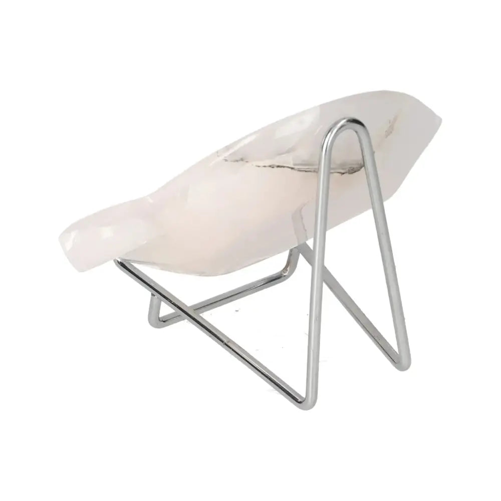 Rose Onyx Platter on stand showcasing its unique color variations and polished finish, perfect for elegant table decor.