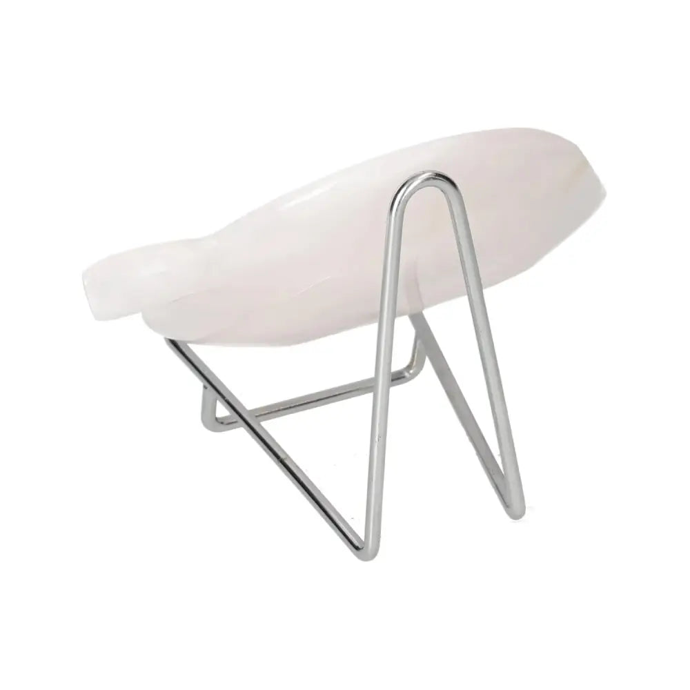 Rose Onyx Platter on metal stand showcasing its elegant design and polished surface, ideal for enhancing home decor and serving delicacies.