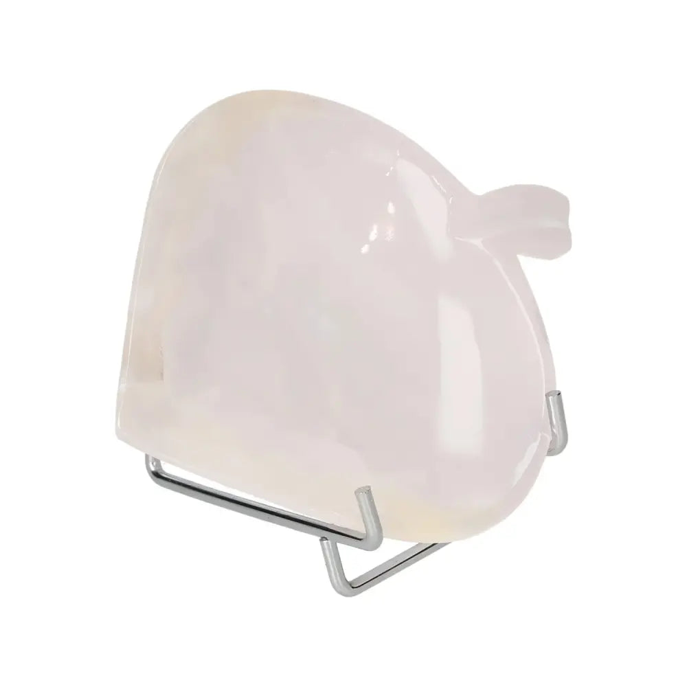 Elegant Rose Onyx Platter on a stand, symbolizing strength and self-discipline, ideal for home decor or gifting.