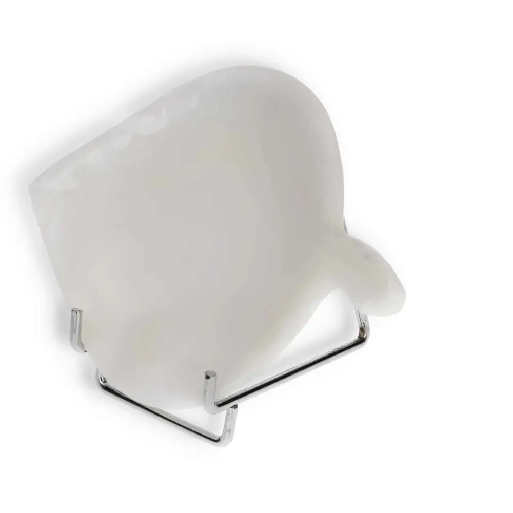 Elegant Rose Onyx Platter with unique veining, showcasing its polished, natural beauty on a table stand.