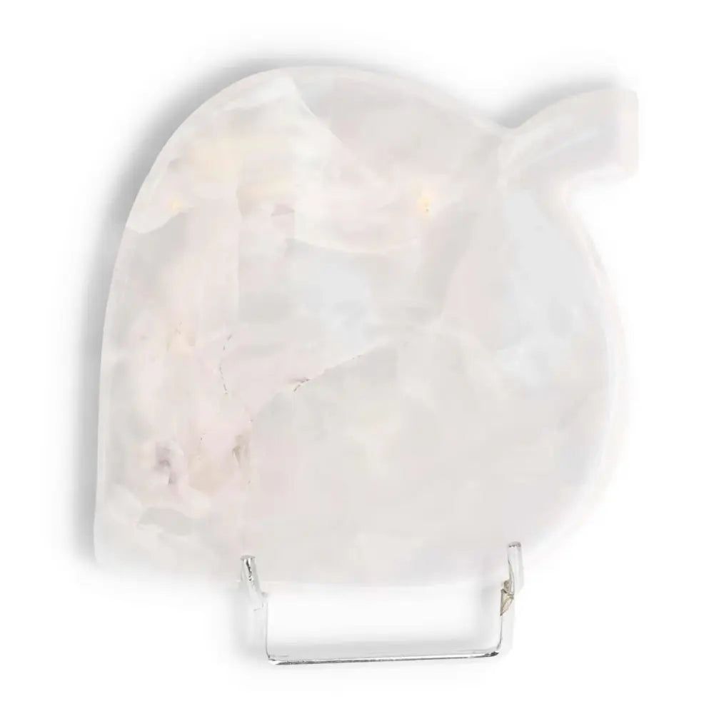 Rose Onyx Platter with unique veining, perfect for elegant serving; light reflects off its smooth surface enhancing warm tones.