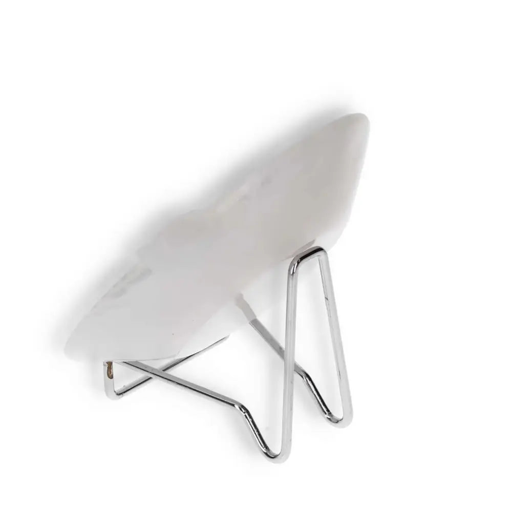 Rose onyx platter on stand, showcasing its elegant, polished surface and unique natural veining, perfect for enhancing any tablescape.