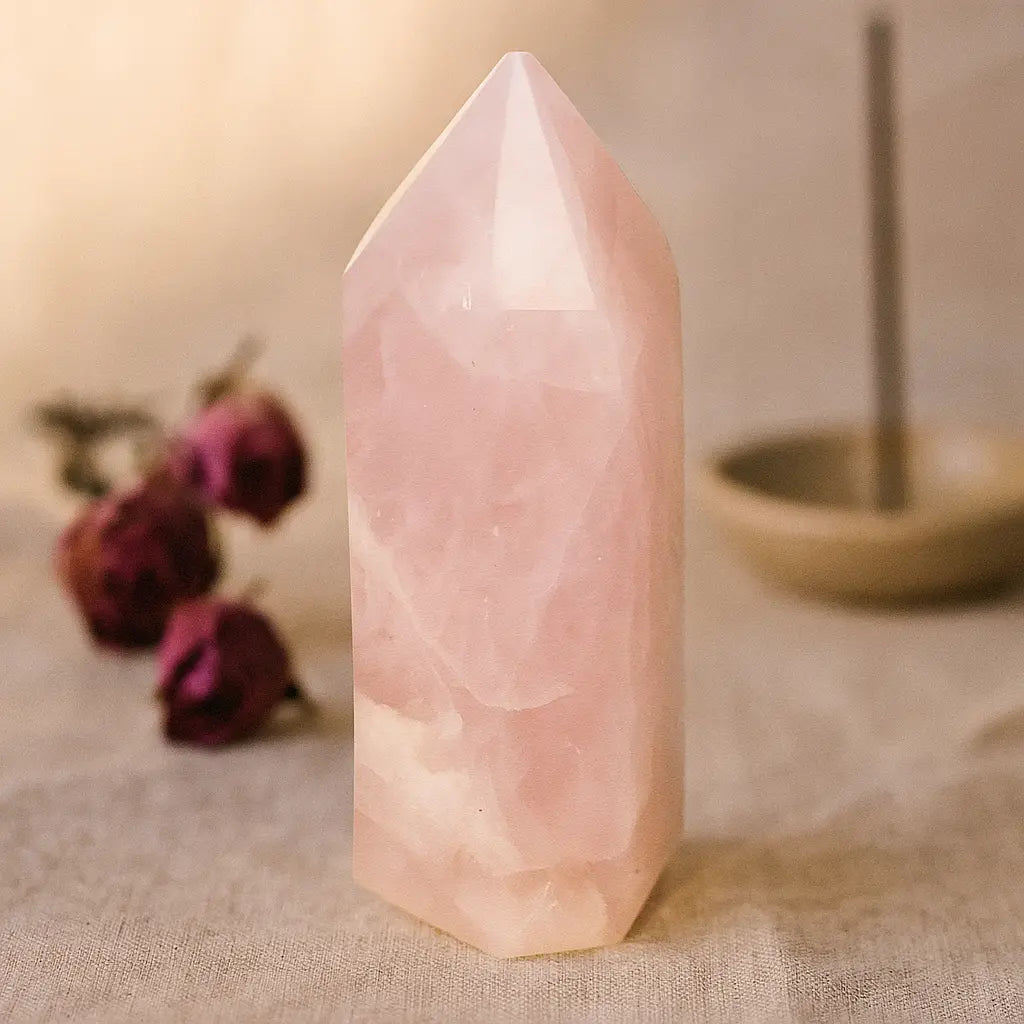 Rose Quartz Obelisk Sylvia Crystals Sp. z o.o.