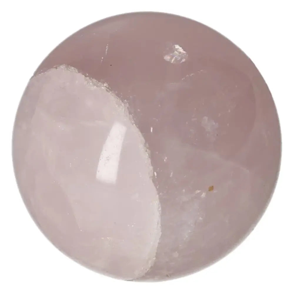 6 cm polished rose quartz sphere with a sleek surface, showcasing its natural pink hue and subtle crystal inclusions.