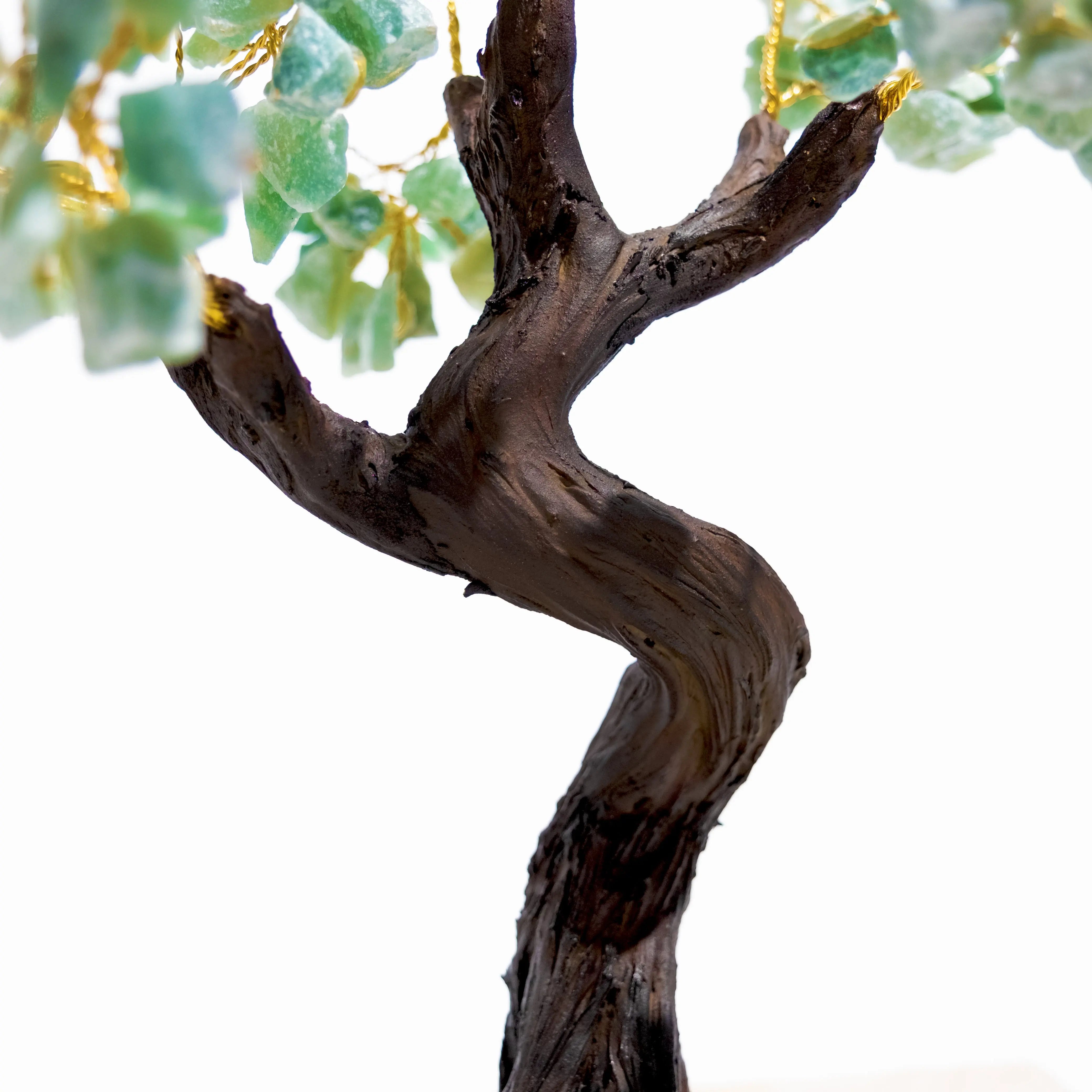 Rough Aventurine Crystal Bonsai Tree, 40cm tall, symbolizing prosperity and harmony with handcrafted green aventurine leaves.