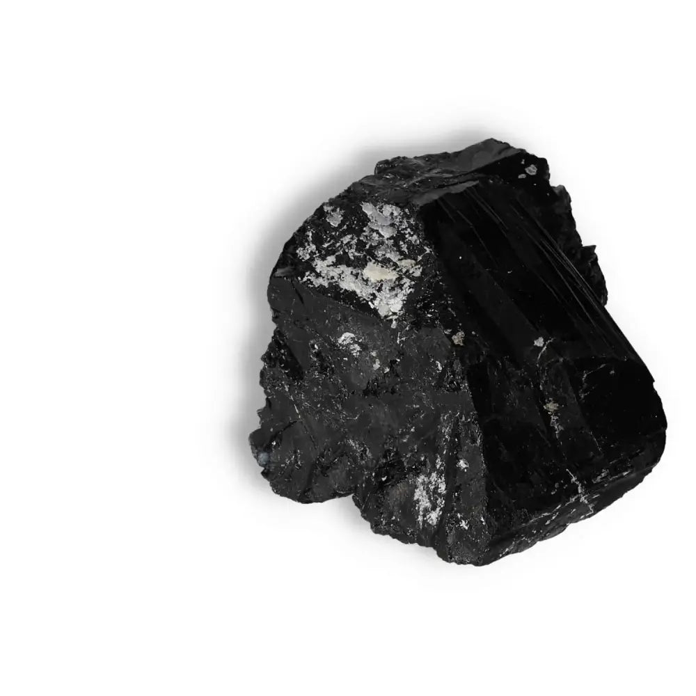 Rough Black Tourmaline Druze L from Sylvia Crystals, a premium stone known for cleansing and grounding negative energies.