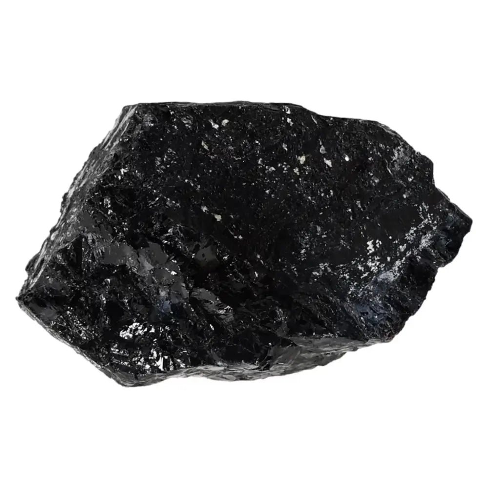 Rough Black Tourmaline Druze L crystal for cleansing and balancing, from Sylvia Crystals' premium collection.