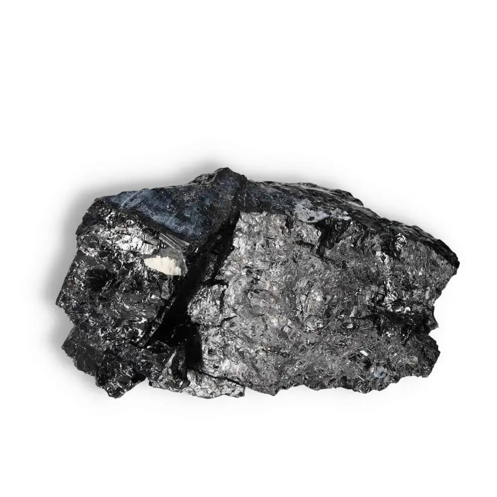 Rough Black Tourmaline Druze L by Sylvia Crystals, premium protection stone for positive energy transformation and purification.