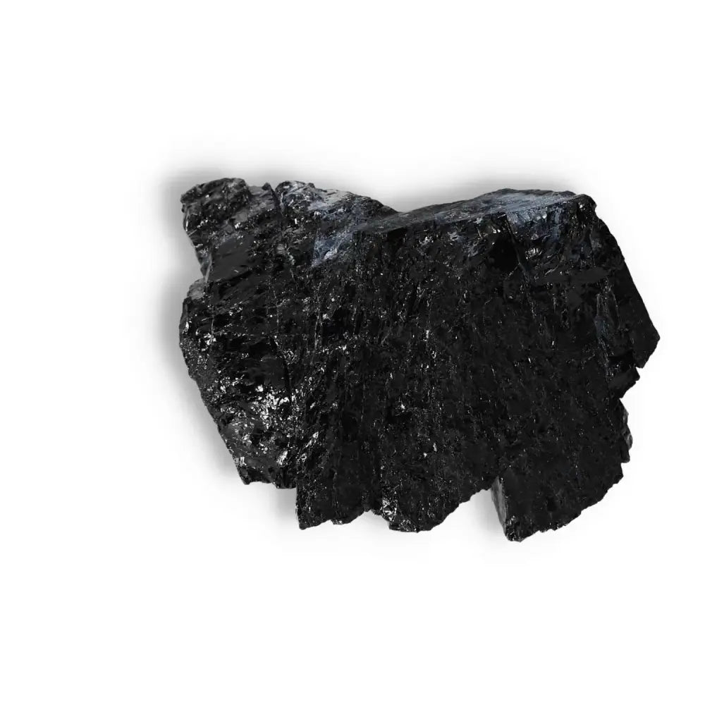 Rough Black Tourmaline Druze L crystal from Sylvia Crystals, known for its purifying and protective properties.