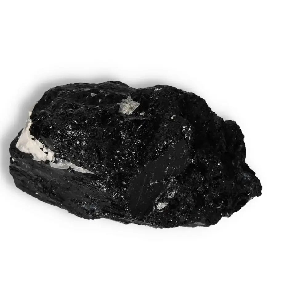 Rough Black Tourmaline Druze L, premium gem for emotional healing and grounding by Sylvia Crystals, high-quality decorative piece.
