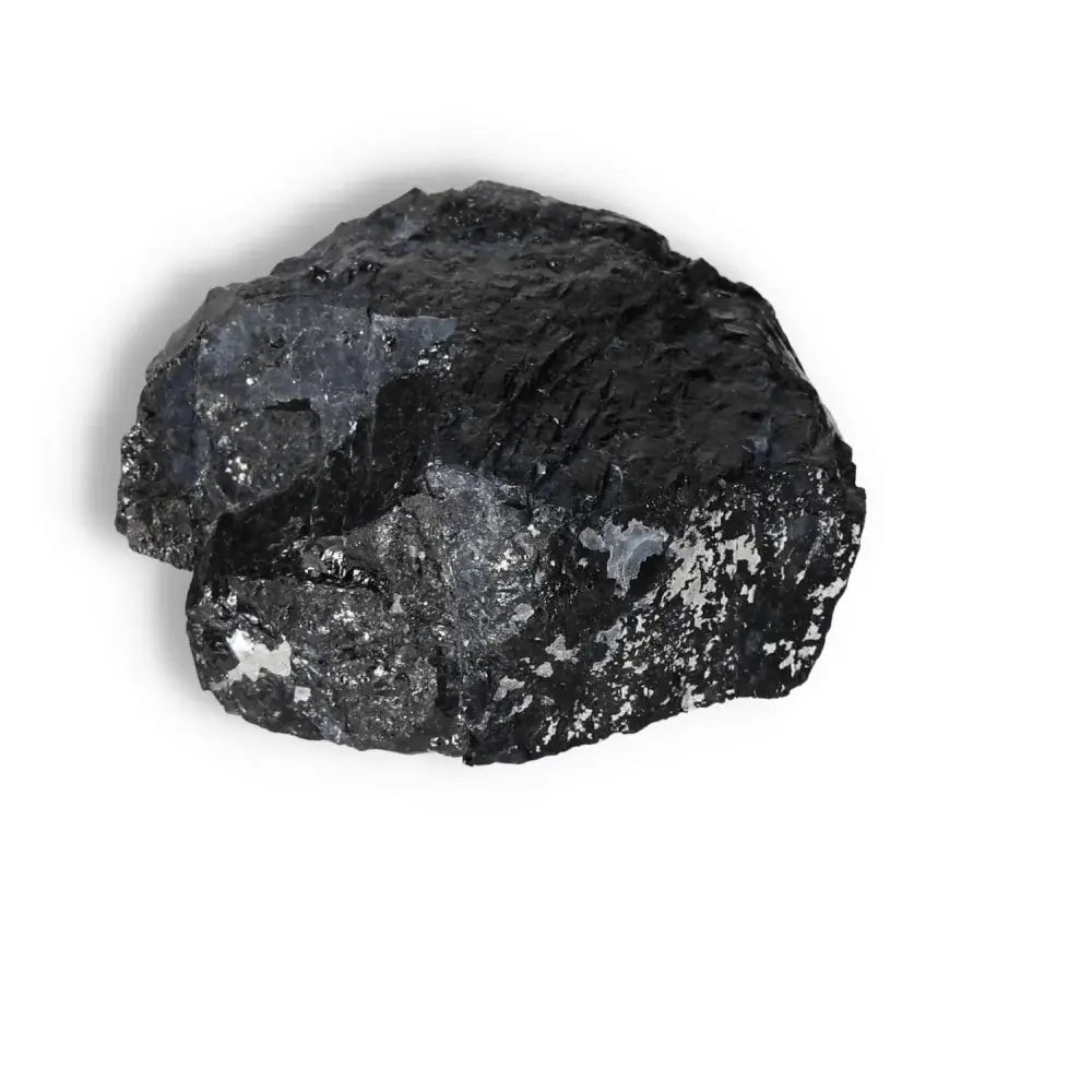 Rough Black Tourmaline Druze L crystal from Sylvia Crystals, premium quality for cleansing negative energies and enhancing stability.