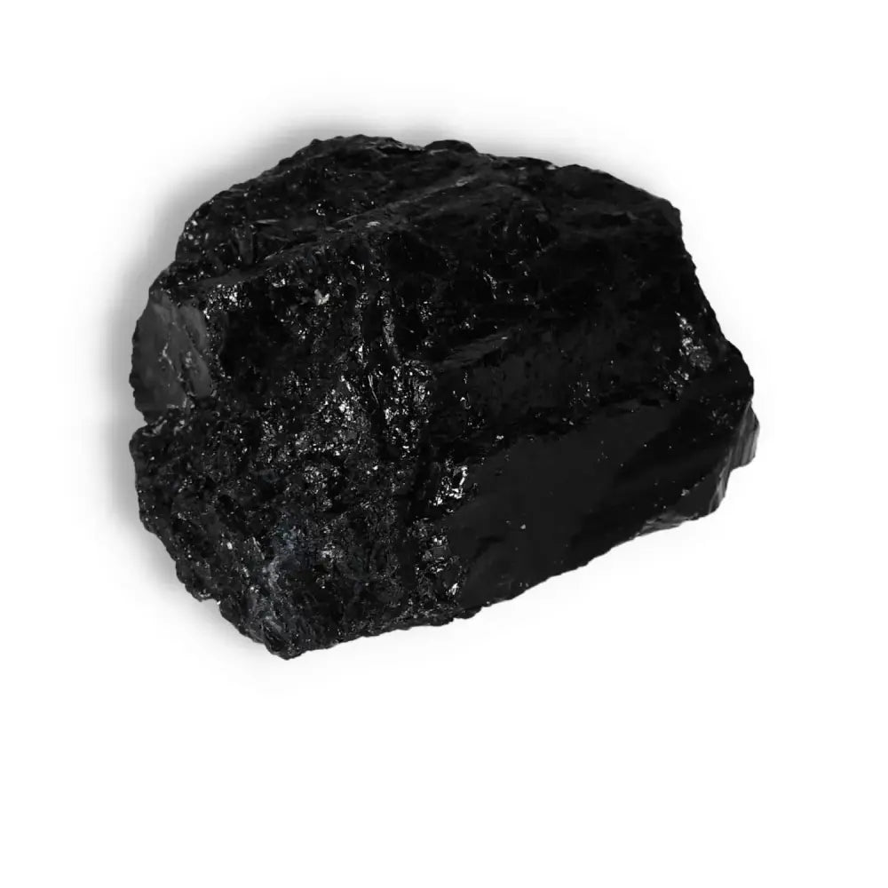 Rough Black Tourmaline Druze L crystal from Sylvia Crystals, known for purification and emotional healing.