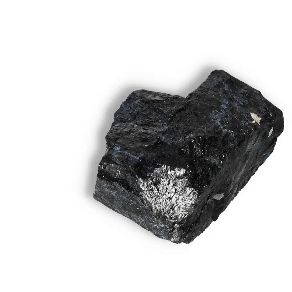 Rough Black Tourmaline Druze crystal by Sylvia Crystals, known for cleansing negative energies, enhancing luxury and spiritual enrichment.