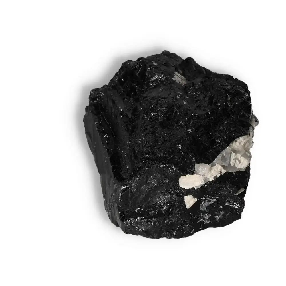 Rough Black Tourmaline Druze L, premium Sylvia Crystals gem for purification and emotional healing.