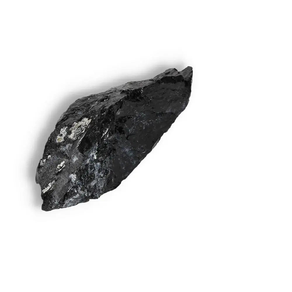 Rough Black Tourmaline Druze M by Sylvia Crystals, premium stone for energy cleansing and spiritual well-being.