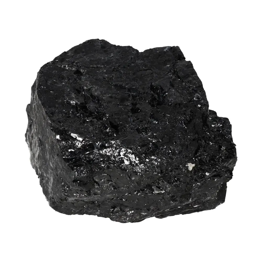 Rough Black Tourmaline Druze crystal from Sylvia Crystals, known for its potent cleansing properties and luxurious elegance.