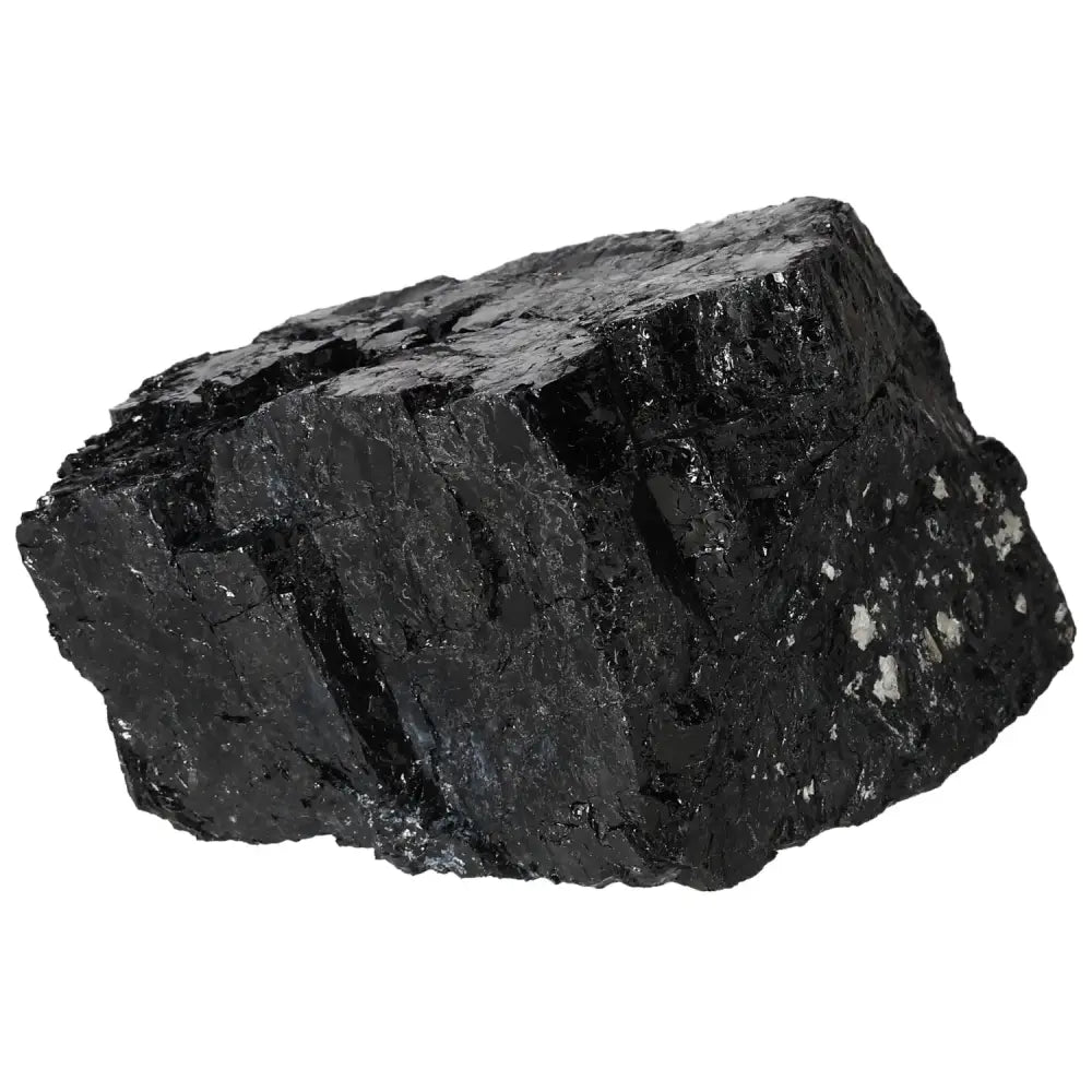 Rough Black Tourmaline Druze crystal from Sylvia Crystals, showcasing premium quality and potent cleansing properties.
