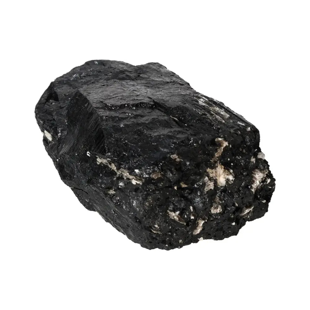 Rough Black Tourmaline Druze with natural crystal formation, offering powerful cleansing, grounding energies. Handpicked by Sylvia Crystals.
