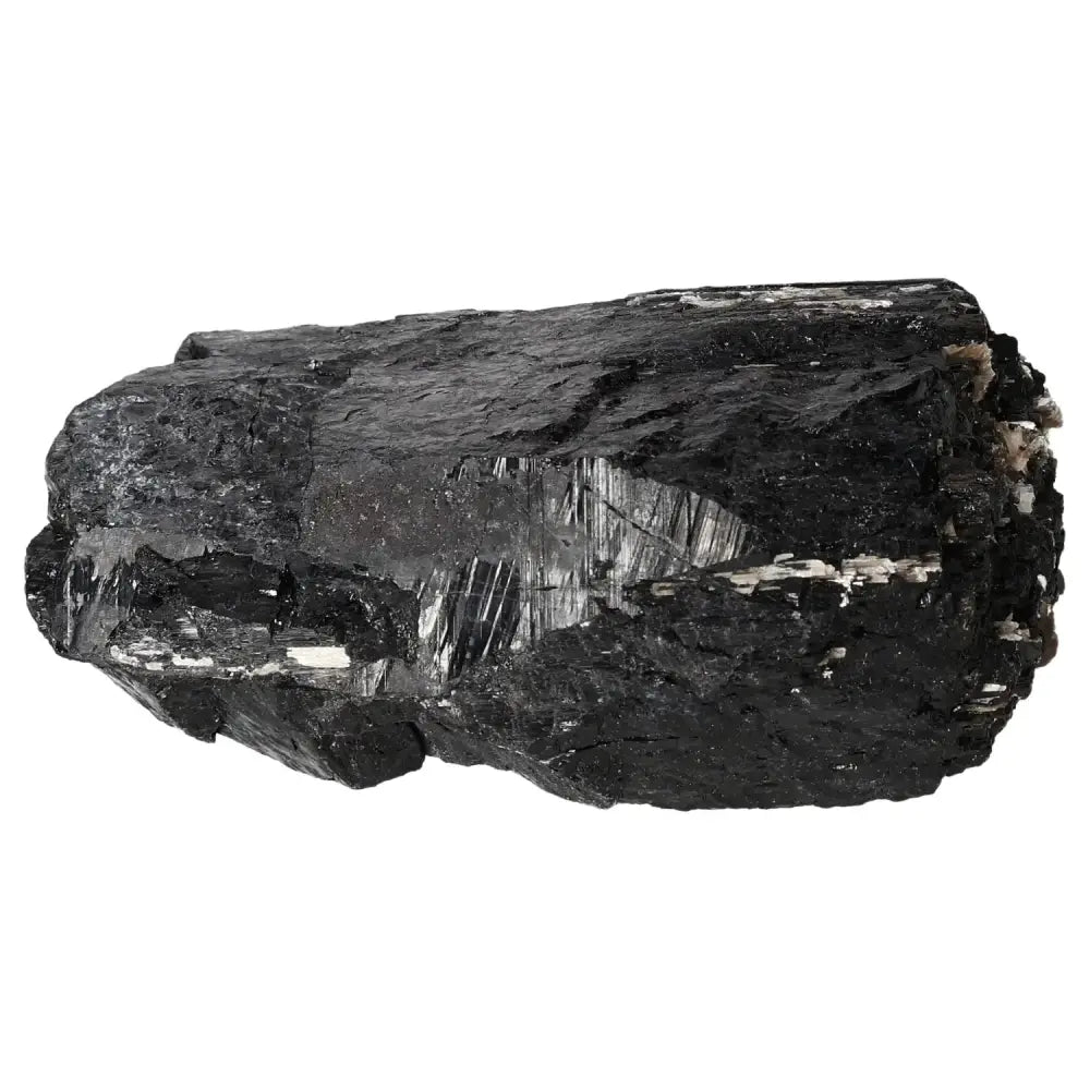Rough Black Tourmaline Druze by Sylvia Crystals, showcasing its unique texture and powerful cleansing properties.