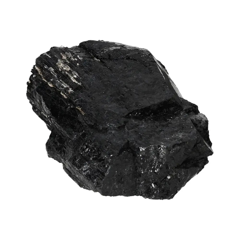 Rough Black Tourmaline Druze crystal from Sylvia Crystals, known for transforming negative energies and enhancing concentration.
