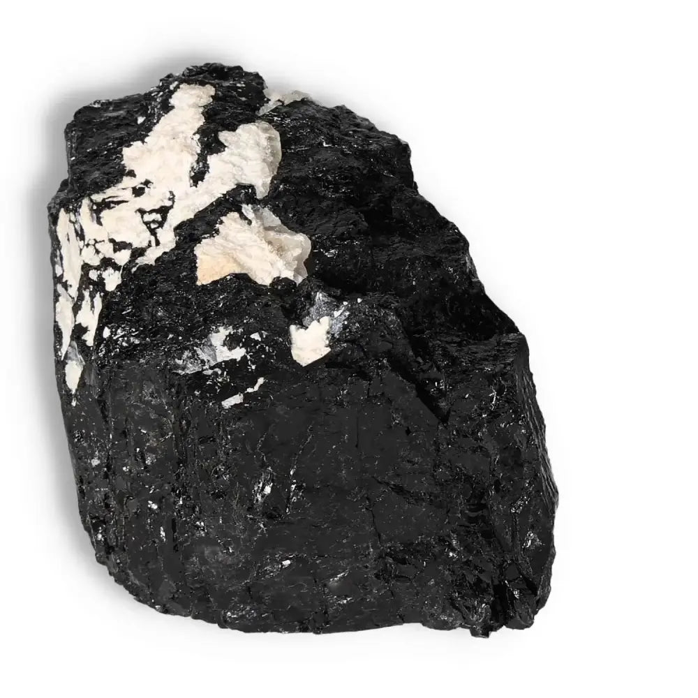 Rough Black Tourmaline Druze from Sylvia Crystals for energy cleansing and grounding.