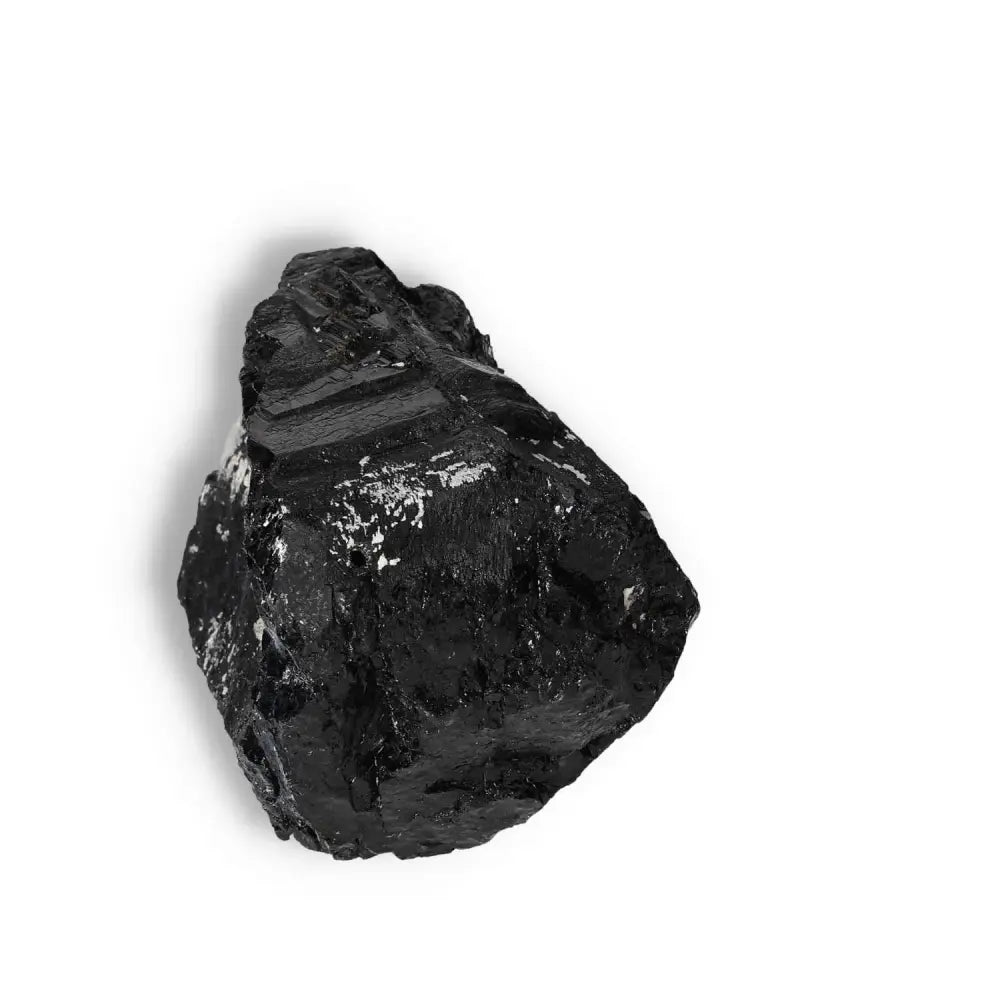 Rough Black Tourmaline Druze crystal for energy cleansing and protection, by Sylvia Crystals.