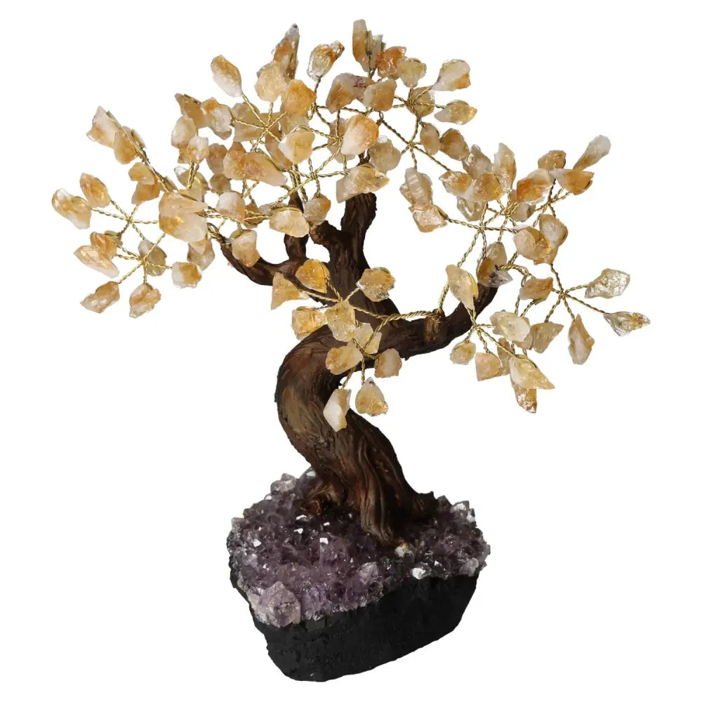 Handcrafted Citrine Crystal Bonsai Tree 30cm, symbolizing prosperity and abundance with vibrant citrine gemstones on a decorative base.