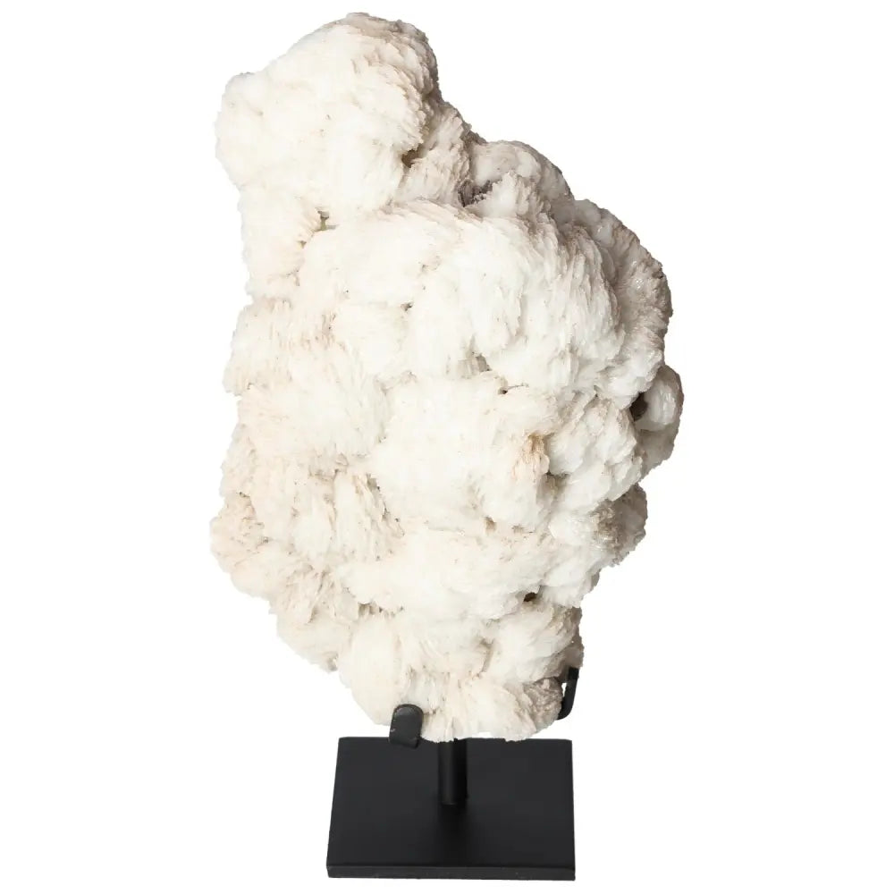 Rough Mica with Albite on metal stand, premium crystal decor by Sylvia Crystals, showcasing natural beauty and luxury.